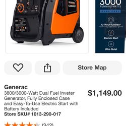 5200/3900-Watt Dual Fuel Inverter Generator, Fully Enclosed Case and Easy-To-Use