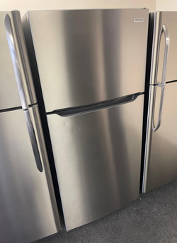 Frigidaire Stainless Top Mount Refrigerator, LED + Glass Shelves