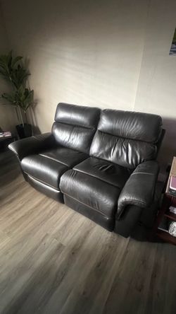 Leather loveseat