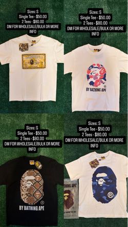 BAPE TEES SLIDE THRU TO SEE OTHERS DM FOR INFORMATION