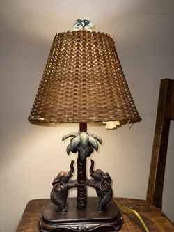 Elephant And Palm Tree Table Lamp