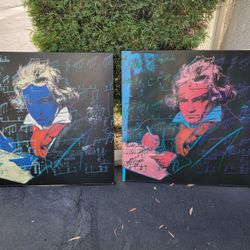 Beethoven Synthetic Polymer Paint And Silkscreen On Canvas