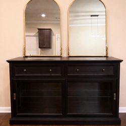Sideboard Buffet With Bonus 2 Gold Mirrors!