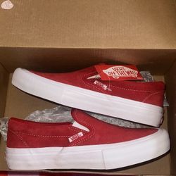New Red Slip On Vans 