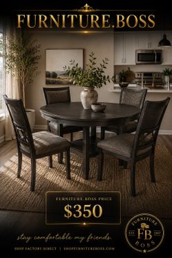 5pc Grey Dining Table Set