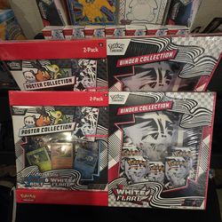 Pokemon White Flare Binder and Unova Poster Bundle