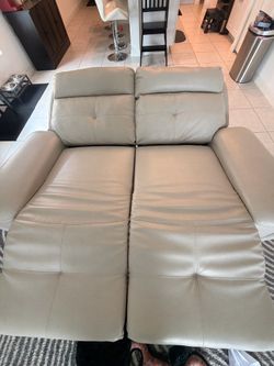 Recliner leather couch set