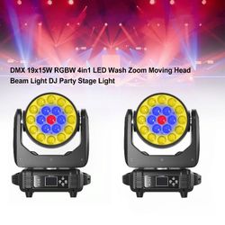 19x15 wash moving head lights plus case 2 pack