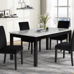Modern Style Marble Dining Table Complete Set