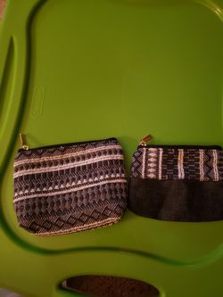 NEW 2 BLACK AND WHITE ZIP UP BAGS