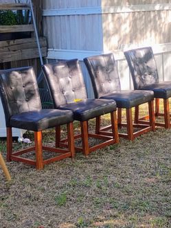 100.00 leather table chairs
