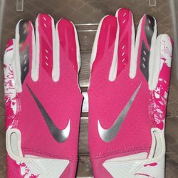 Brand New Nike Vapor Jet Football Gloves Pink White Youth Kids Size Large
