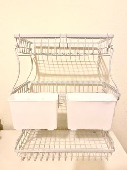 Tier wire bin shelf with compartments 🟥⬇️read description