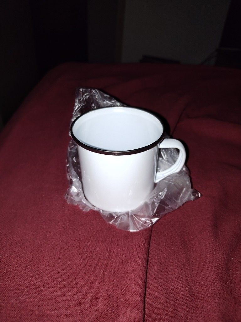 New White Stainless Steel Cup