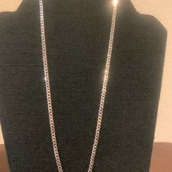 Rhodium Plated Sterling Silver 3.8 mm 22 in. Long Chain