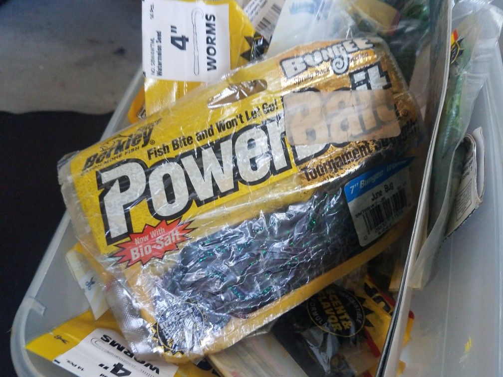 Fishing worms, fly baits, mixed items, etc. And box sold as a lot