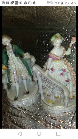 Price is for both Vintage french Ricoco colonial couple porcelin figurines