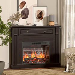 ❤️🔥 #W Corner TV stand with fireplace, entertainment center with hidden drawer— fireplace not included