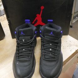 Nike Air Jordan Retro 12 Retro Men's Black Dark Concord Purple  CT8013-005 Sz 8 