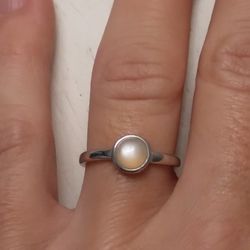 Handmade Natural Peach Moonstone Ring