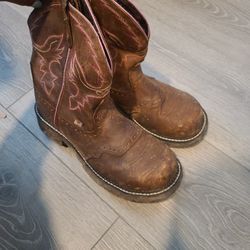 Real Leather Womens Steel Toe Boots