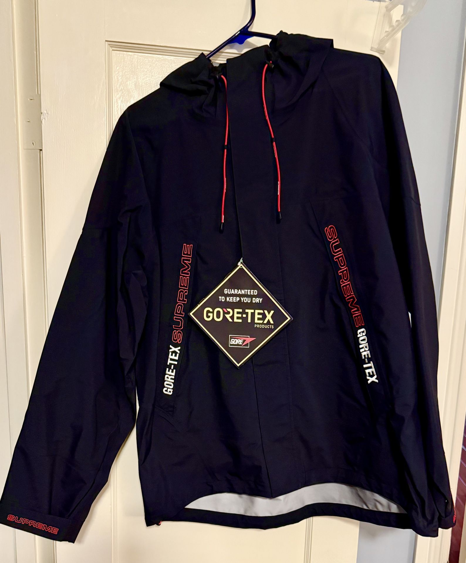 RARE NEW SUPREME GORE-TEX TAPED SEAM JACKET WATERPROOF COAT SS19 BLACK - LARGE