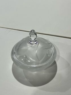 J G Durand France Embossed Lead Crystal Covered Candy Dish