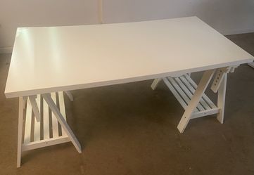 IKEA Modern Desk - Light Wood and White