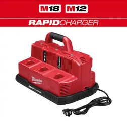 M12 and M18 12-Volt/18-Volt Lithium-Ion Multi-Voltage 6-Port Sequential Rapid Battery Charger (3 M12 and 3 M18 Ports)