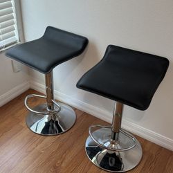 Set of 2 Adjustable Black Bar Stools – $35 for Both