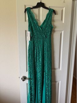 Green long gown. With tags.