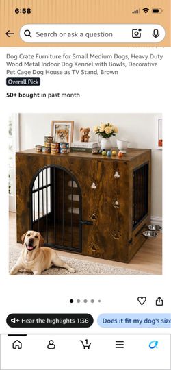 Wood and Metal Dog Crate Furniture