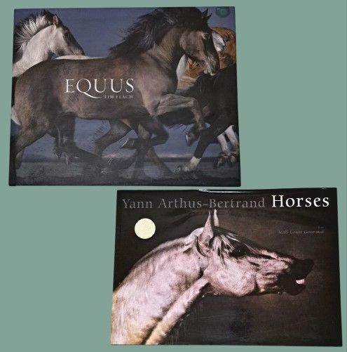 Pair Hardcover Horse Photo Books: Equus Tim Flach & Horses Yann Arthus-Bertrand