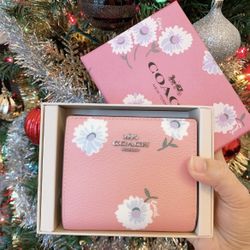 Coach Boxed Snap Wallet With Daisy Print