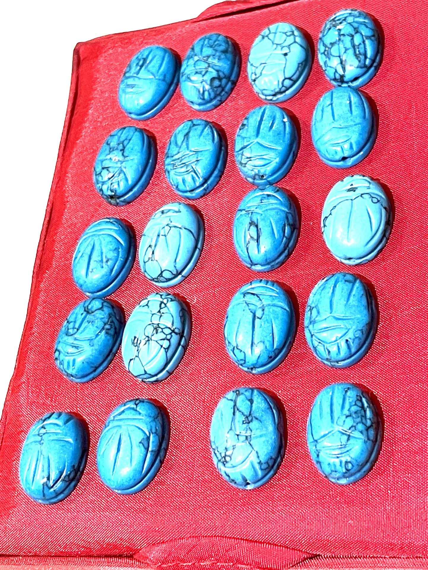 Lot Of Egyptian Scarab Beads