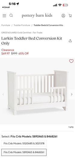 Pottery Barn Kids convertible toddler bed  kit