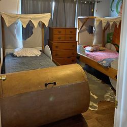 Rare Flintstone twin beds. ￼