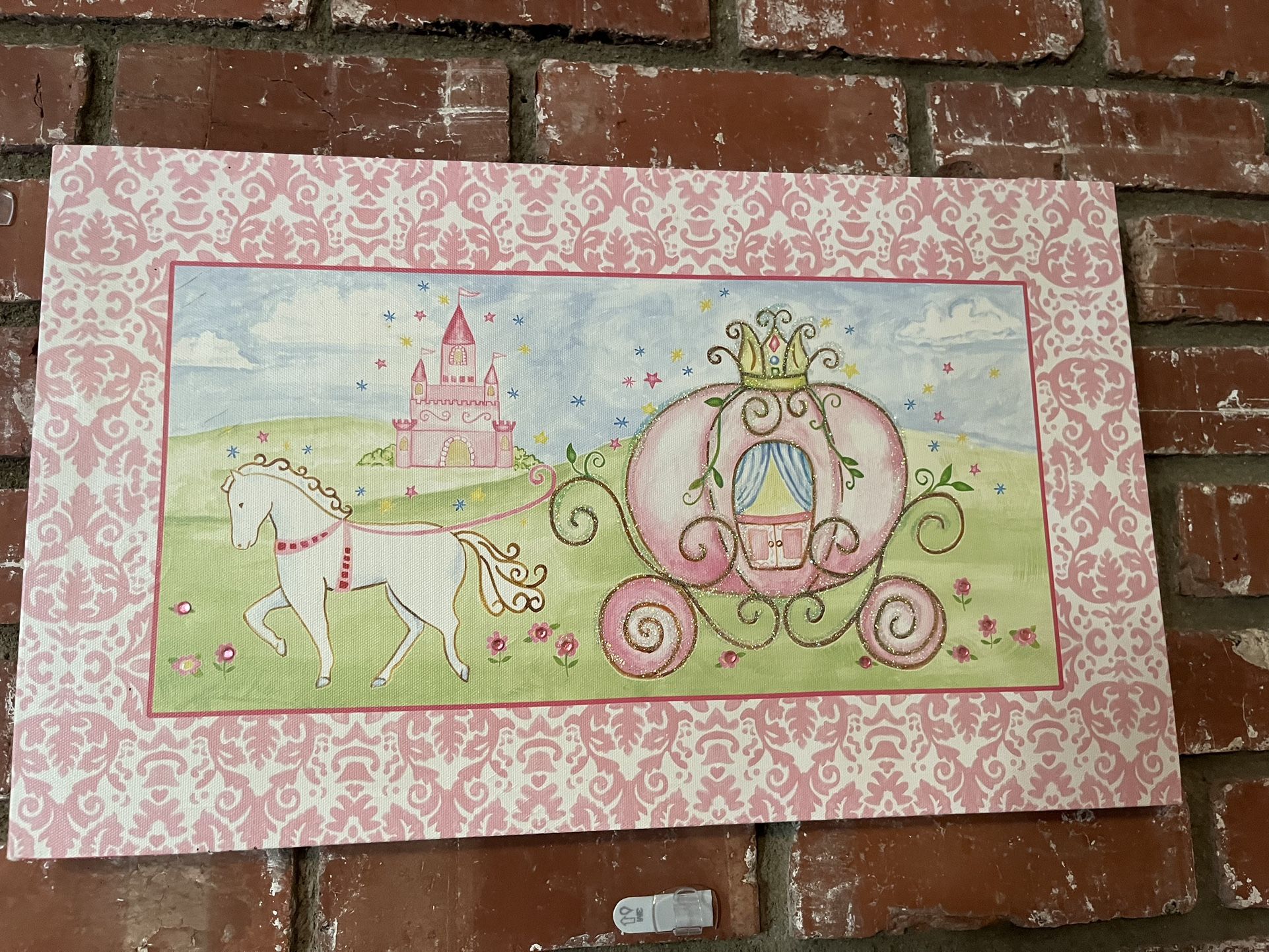 Canvas Art For Girls Bedroom, Owls Or Horse And Carriage Princess