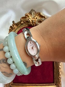 RARE Vintage 1996 Seiko Soft Pink & Silver Dial  Bracelet Watch