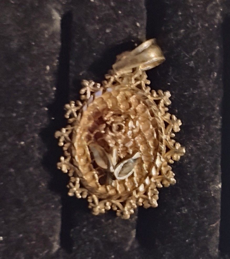 14k Yellow And Rose Gold Charm Of A Rose