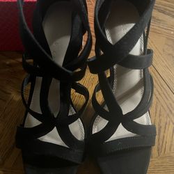 Black Microsuede Heels
