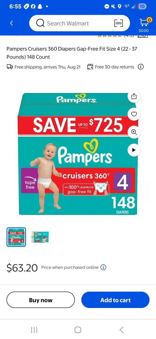 Pampers Cruisers 360 Size 4