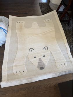 5x7’ Alena Cream Grey Bear Kids Baby Rug Woodland Nursery
