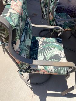 6 guest patio set with glass table
