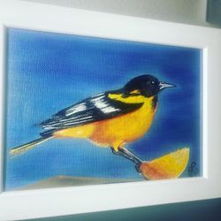 Baltimore Oriole Hand Painted Bird 