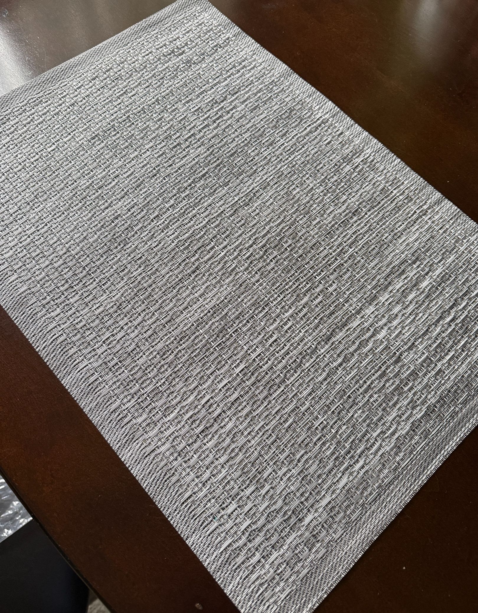 Gray/silver Placemat Set Total 11 . New Easy To Clean/wipe Size13”x18”