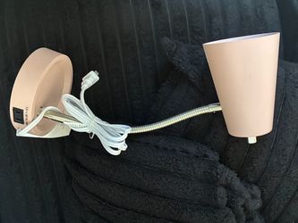 Pink Plug-In Wall Sconce with Gooseneck Arm
