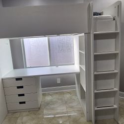 IKEA Smastad Twin Loft bed Frame with Desk And Closet