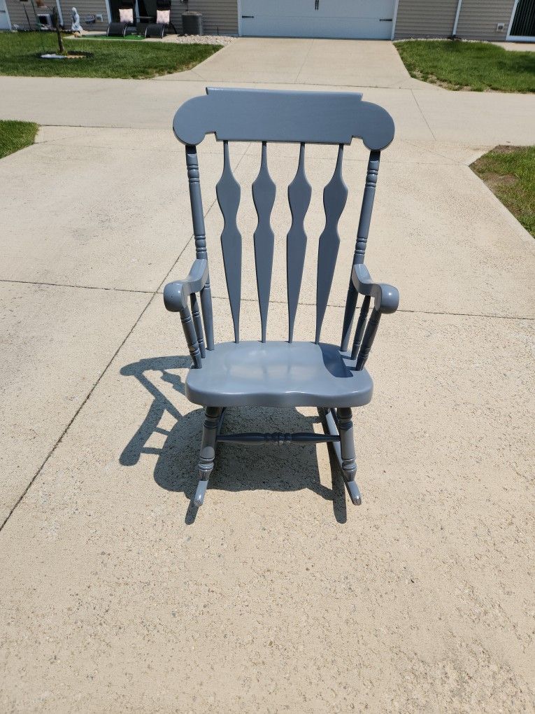 Gray Wood Rocking Chair