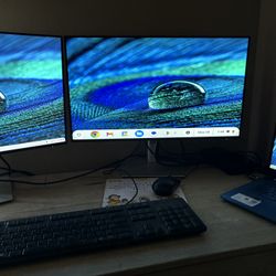 Laptop With Monitor Set Up 